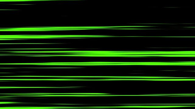 Green Speed Lines on Black Background Abstract Texture. Abstract anime speed line background.