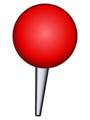 Red push pin icon symbol for maps and marking locations.