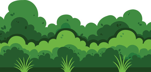 Obraz premium A serene forest landscape with lush green trees and foliage in various shades of green outdoors