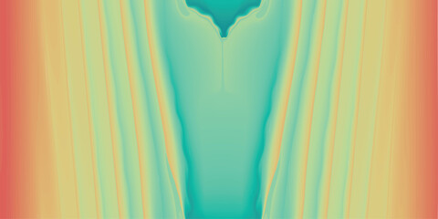 Teal and orange fluid motion color background.