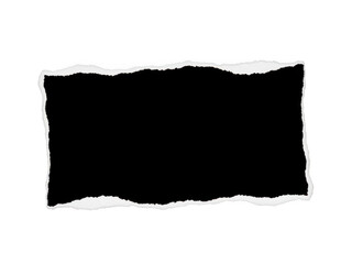 A black rectangular object on a white background