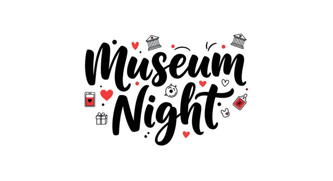 Museum night decorative typography