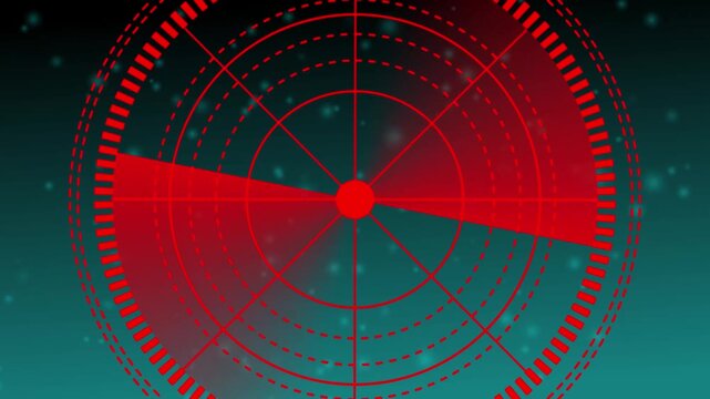 Radar screen loop with scanning beam circular grid. Radar scanning technology background. Digital radar screen infographic HUD call loading radar targets and futuristic user interface.4K