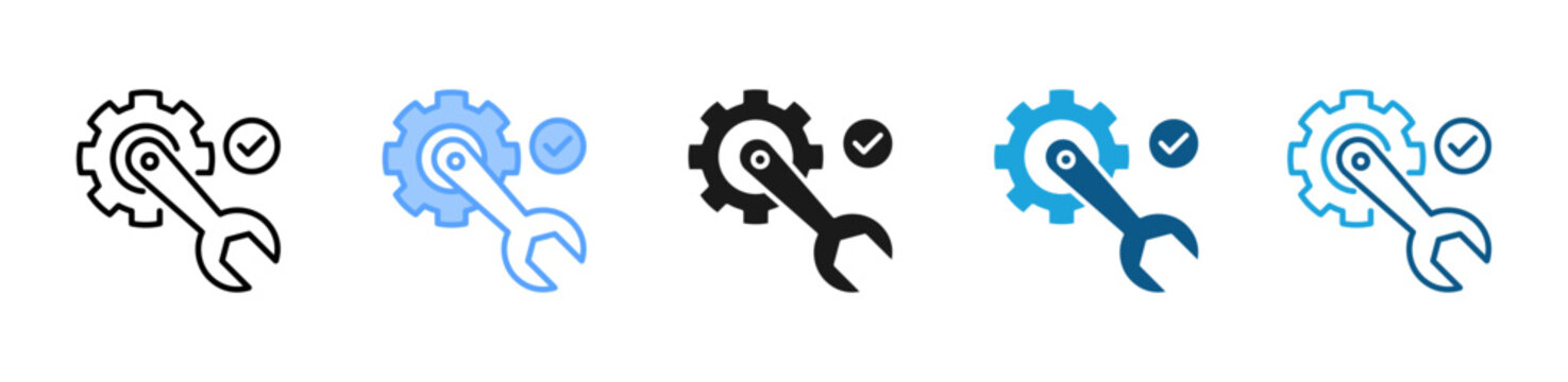 Serviceability icon set multiple style collection