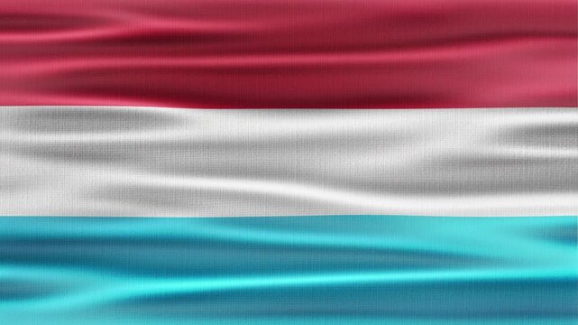 Luxembourg flag waving in the wind with high quality fabric texture