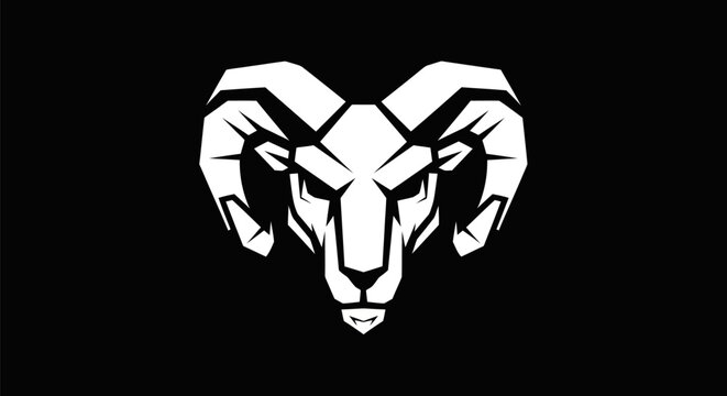 Ram head silhouette logo design