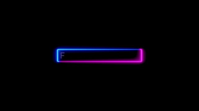 Follow for more text in glowing neon box animation 4k video. Follow for more text concept on black background