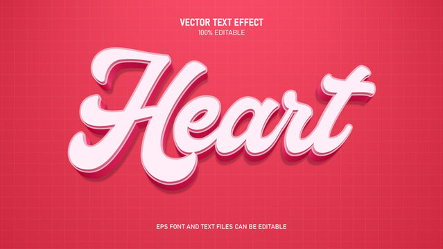 Heart 3d style editable text effect