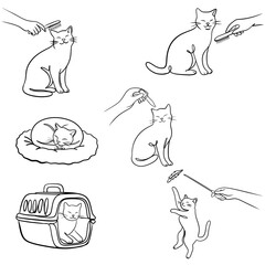 Minimalist continuous line art of a graceful cat. Elegant one-line drawing for modern branding, pet care, and aesthetic decor. Clean black line on white background.