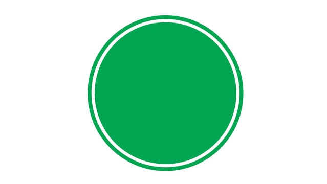 Vibrant green circle with a clean white border on a plain white background, representing simplicity and nature.