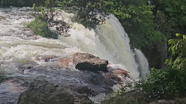 Cachoeira do Acaba Vidas in Barreiras, Bahia, Brazil. Scene of nature, watercourse. Waterfall.