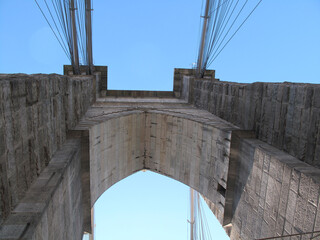 Fototapeta premium Brooklyn Bridge Tower and Cables