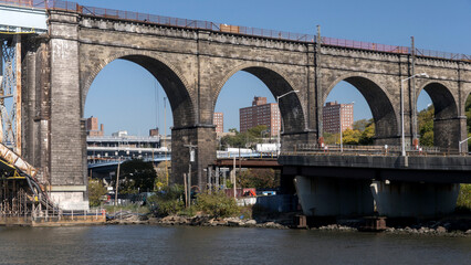 Fototapeta premium Panoramic River Bridge View