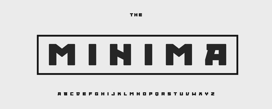 Simple Bold Font Logo Alphabet Vector English Letters Set Modern Typography, Creative Typographic Design for Title Text, Typo Poster Headline, Type Symbol Logotype, Sans Serif Fonts. Vector Typeface