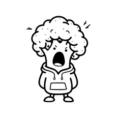 Fototapeta premium Shocked Young Man with Afro Screaming in Surprise