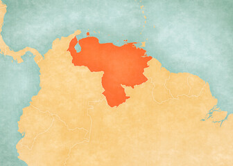 Map of Northern South America - Venezuela
