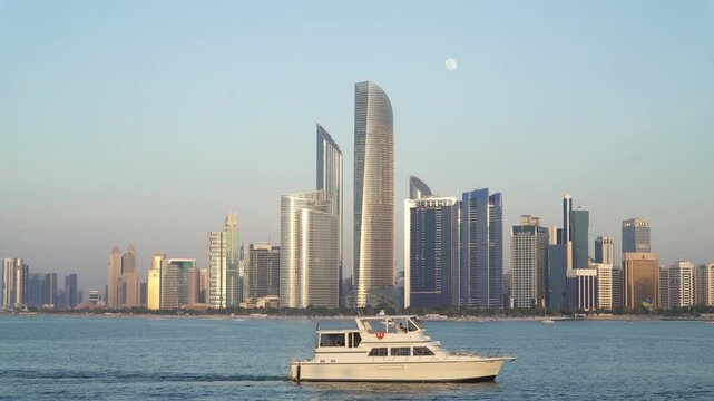 Panoramic view of Abu Dhabi captured from the Al Marina island.