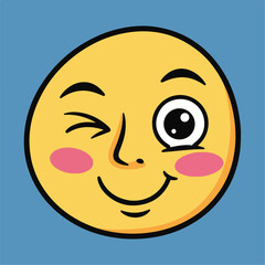 Winking Smiling Emoji Face with Blush