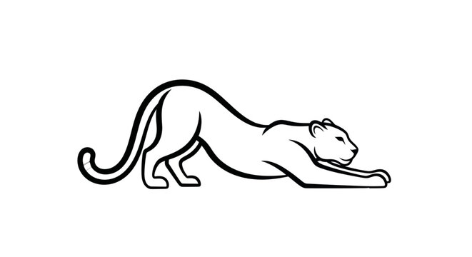 Leopard stretching illustration