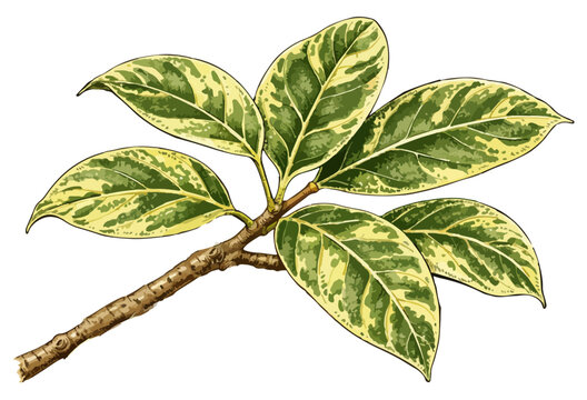 Ficus variegata illustration art