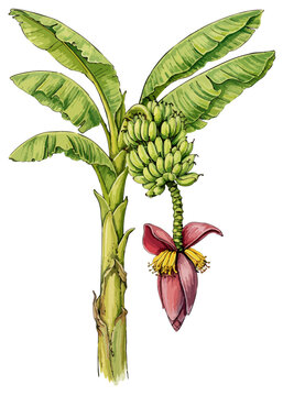 Musa acuminata illustration art