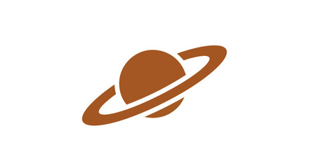 Saturn planet icon, cosmos, space, astronomy symbol, simple graphic design © dani