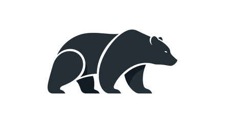Fototapeta premium Stylized bear silhouette isolated illustration