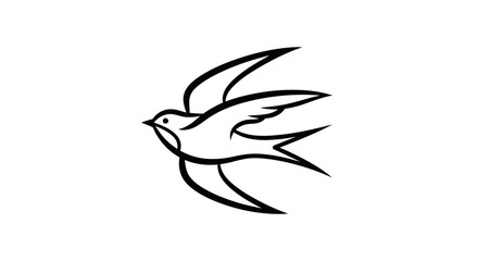 Stylized bird silhouette on white background