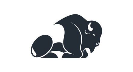 Fototapeta premium Stylized bison illustration on white