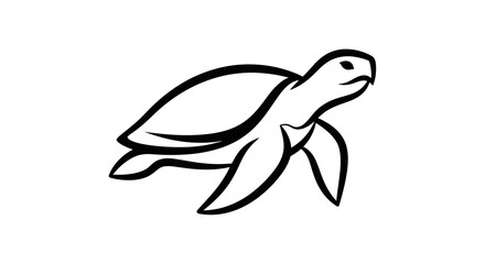 Obraz premium Stylized black and white turtle illustration