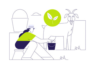 Organic goat milk isolated cartoon vector illustrations.