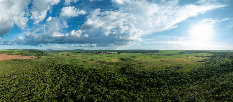 Aerial panorama of Usina Moreno industrial plant