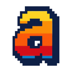 Obraz premium PNG Colorful pixelated letter art