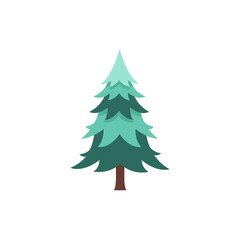 Obraz premium Stylized Pine Tree Minimal Evergreen Icon