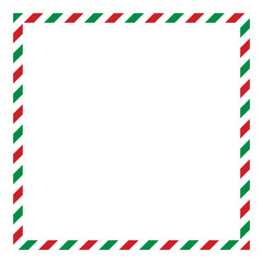 Obraz premium Abstract red and green dashed stripe frame border. Made in Italy. Italian christmas geometric vector illustration.