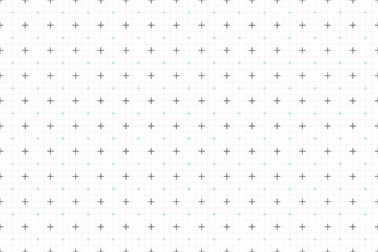 Abstract white background with gray and blue cross pattern grid. Simple vector illustration