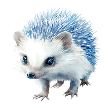 Hedgehog Tenrec, artistic semi-realistic fantasy style, soft glow effects, watercolor illustration, white background