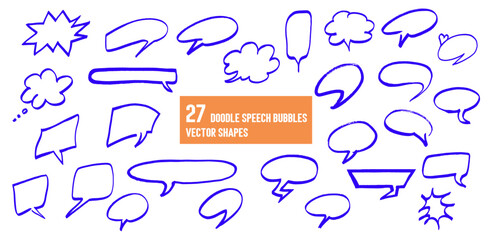 Obraz premium Communication bubble collection: A collection of various communication bubbles, each conveying its own unique shape and form, creating a visual symphony of speech.