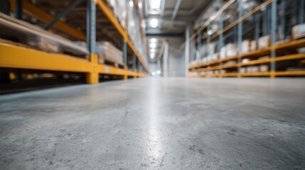 Fototapeta premium Large warehouse with a lot of shelves