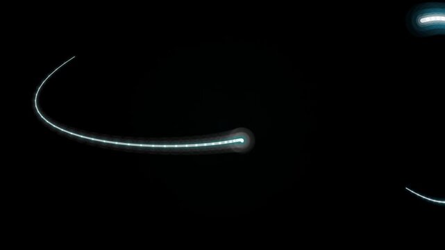 Nighttime Light Trails: Curved Paths and Long Exposure in Deep Darkness.