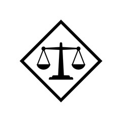Diamond Frame Justice Scale Badge for Legal Certifications