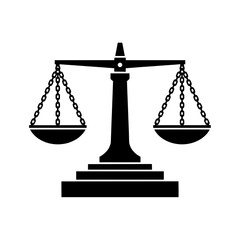 Bold Justice Scale Icon with Tiered Pedestal Base