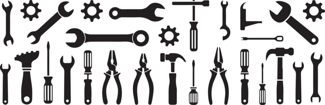 tools clipart set mechanic tools toolbox garage equipment icons
