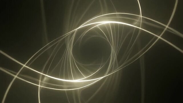 Abstract swirling lines with glowing edges on dark background
