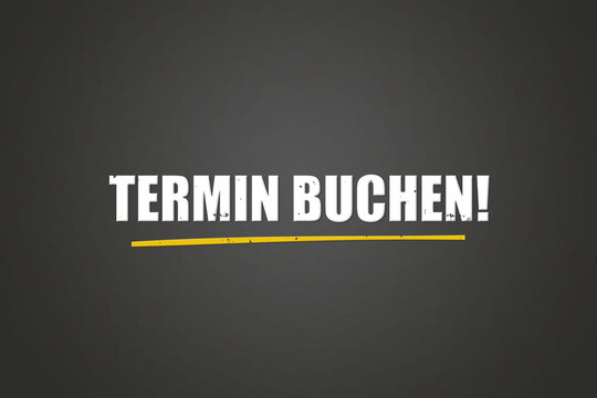 Termin buchen (Book an appointment) - A blackboard with white text.