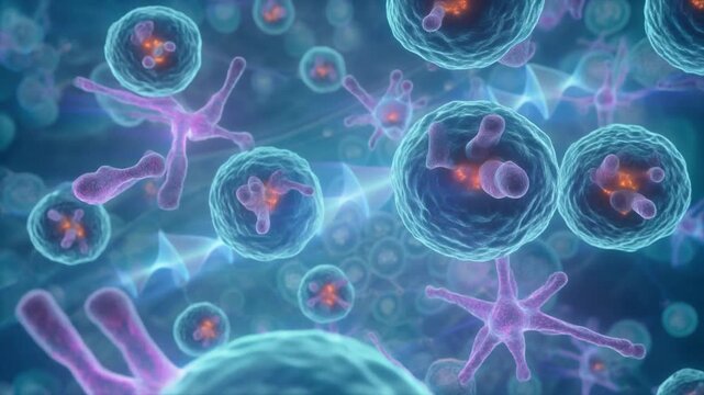 INTERFERON mediated immune response visualized in hyper-realistic cinematic detail