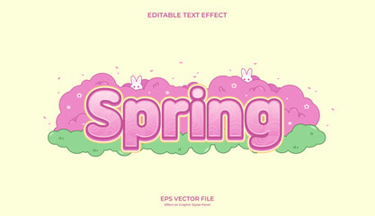 decorative pink spring editable text effect design
