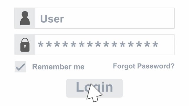 A website login portal featuring a user icon, masked password field, and a login button. Digital user login interface with username and password fields