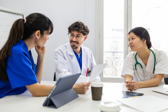 Medical team collaborating on patient care