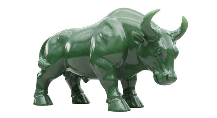 Fototapeta premium Jade Bull Sculpture Symbol of Strength